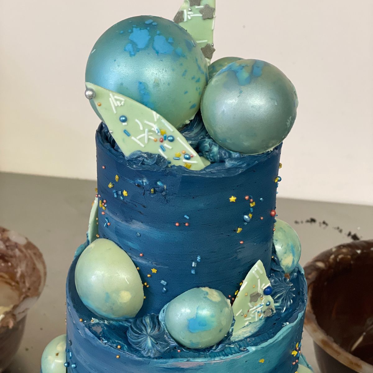 Customised Space and Stars COnstellation Themed Birthday Cake London