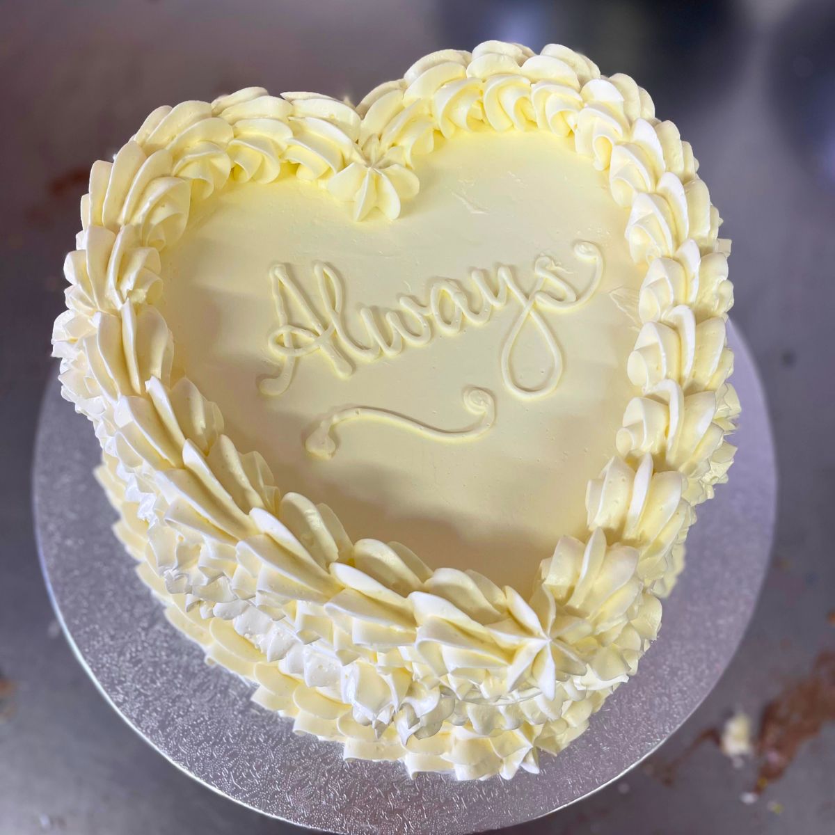 Heart-shaped wedding cake delivered London Surrey