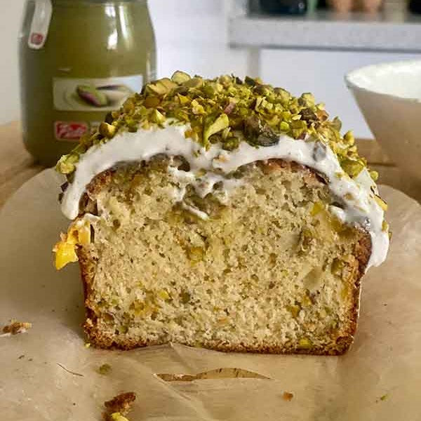 Pistachio Mango Loaf Cake feature