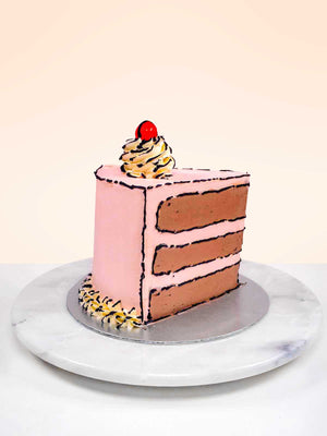 Comic Chocolate Birthday Slice Cake