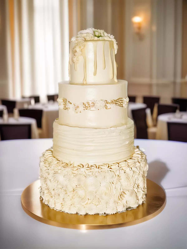 Four-Tiered Buttercream Wedding Cake Free Delivery London Surrey