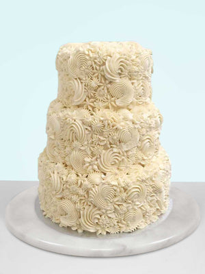 Ivory Flourish Wedding Cake