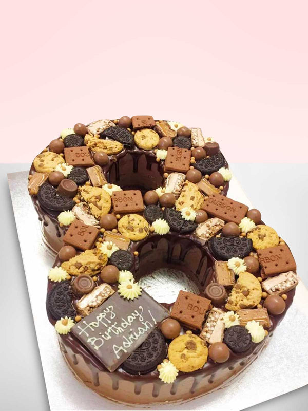 Chocolate shop number cake