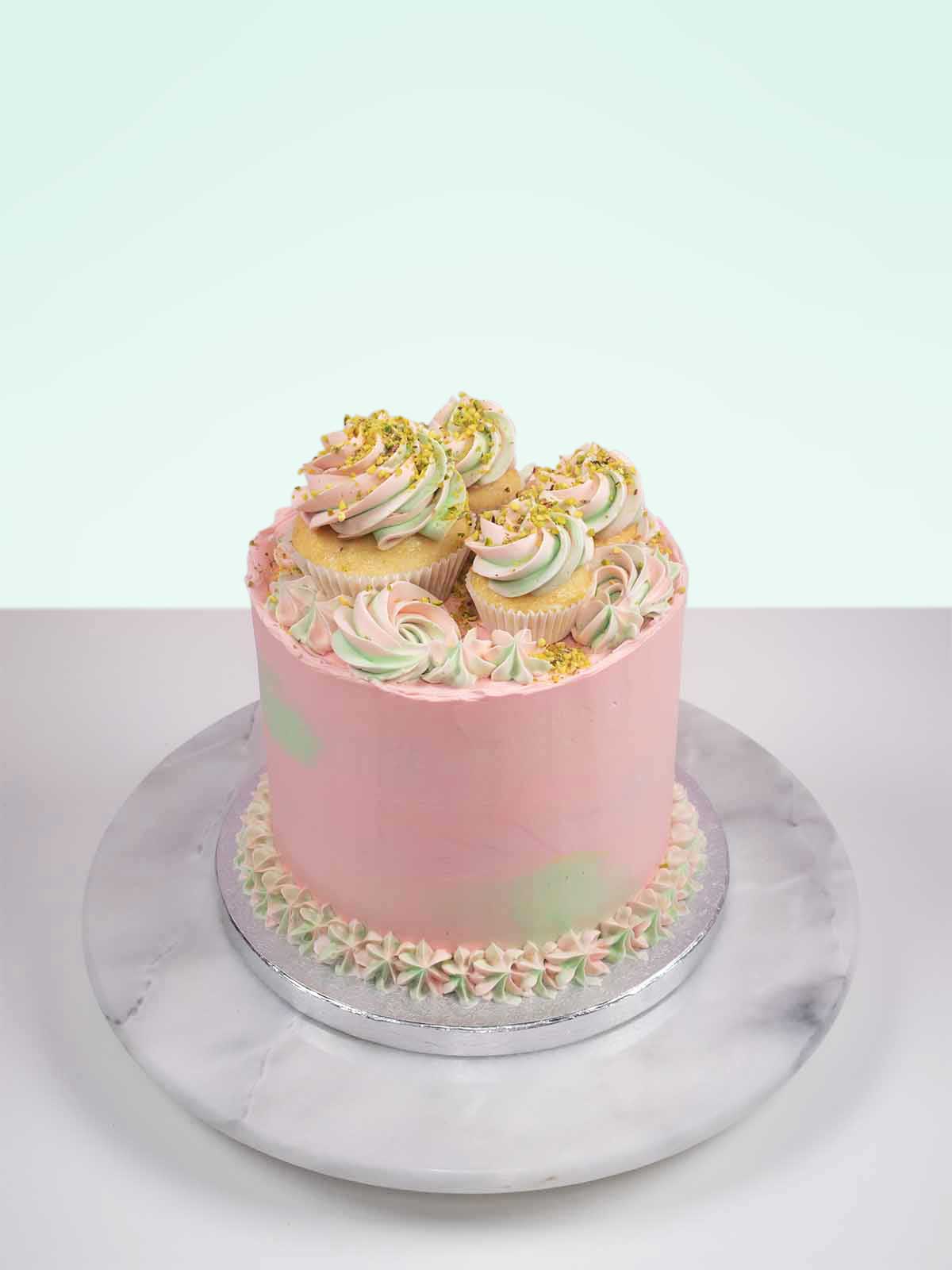 Rose Pistachio Cupcake Cake to Buy