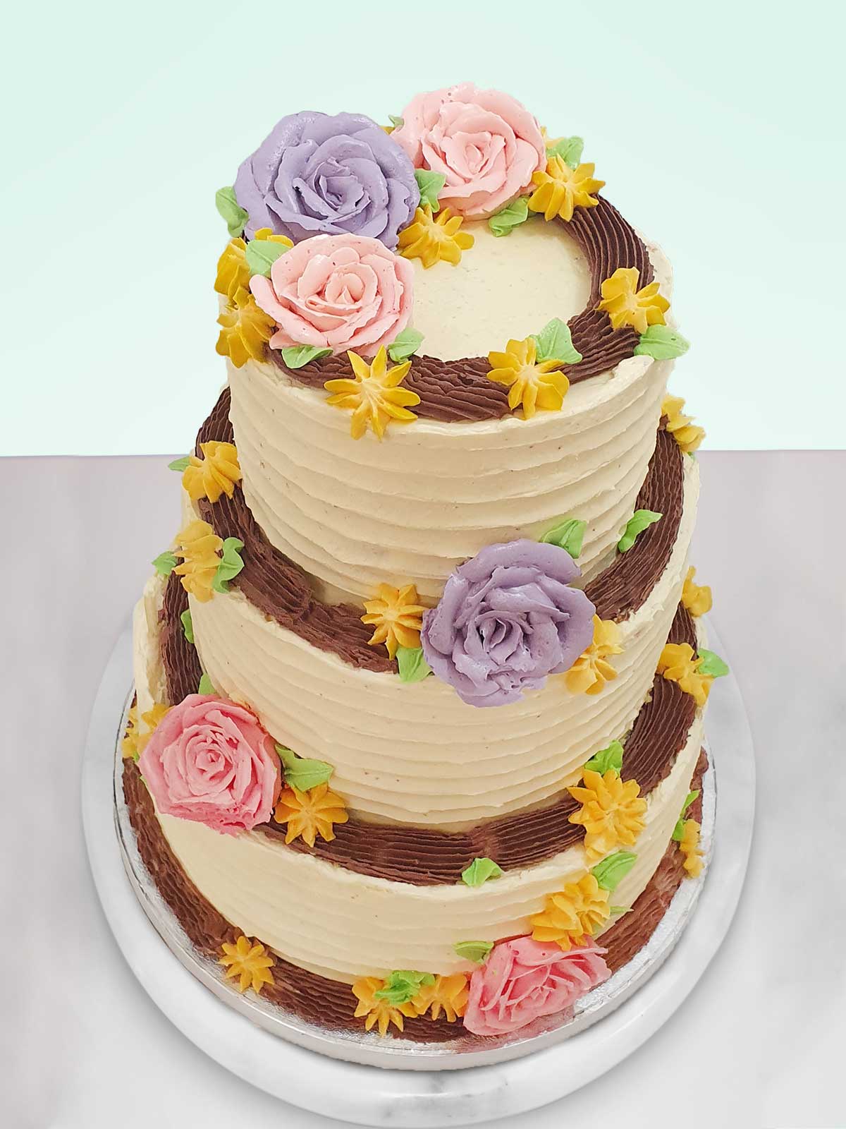 Rustic Floral Wedding Cake London Surrey Berkshire