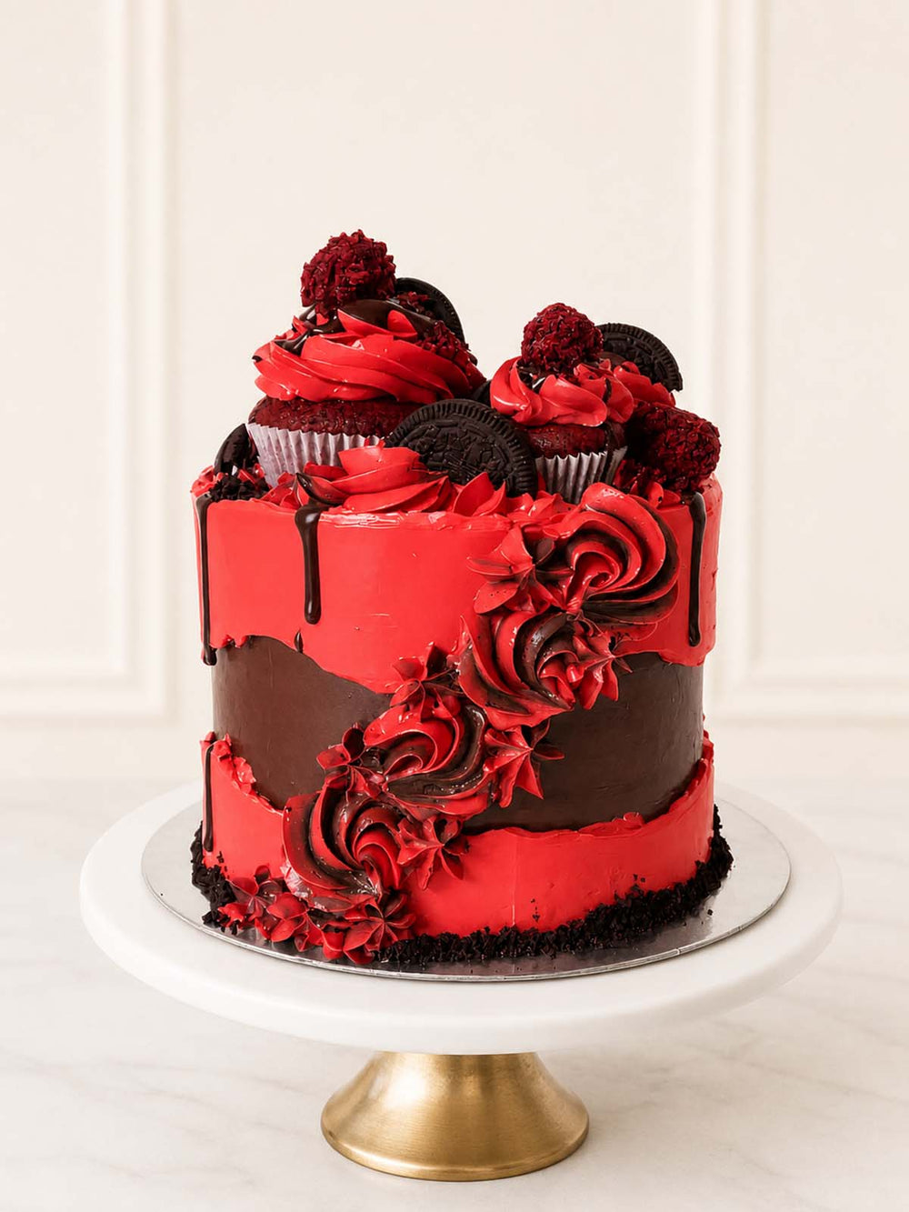 Red Velvet Birthday Cake with Oreos