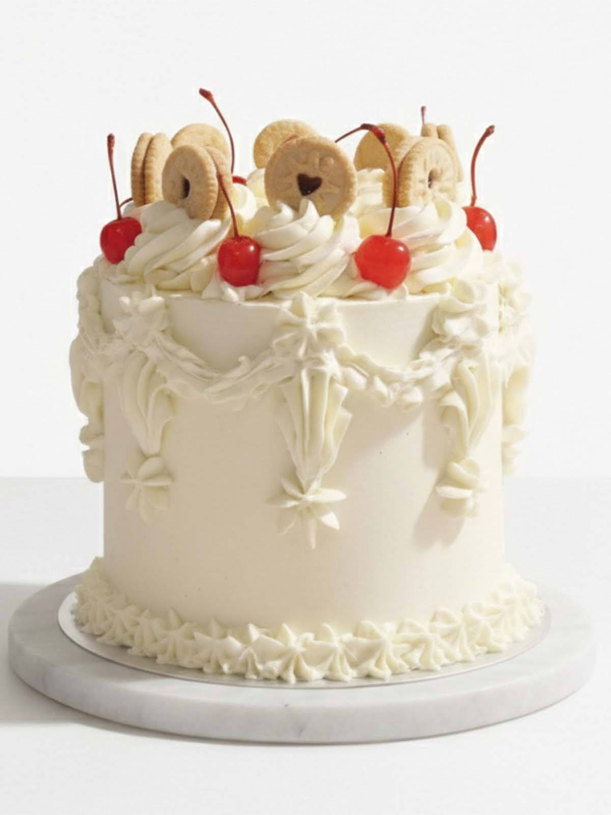 Vintage Victoria sponge birthday cake with piped cream and jam filling, delivered in London