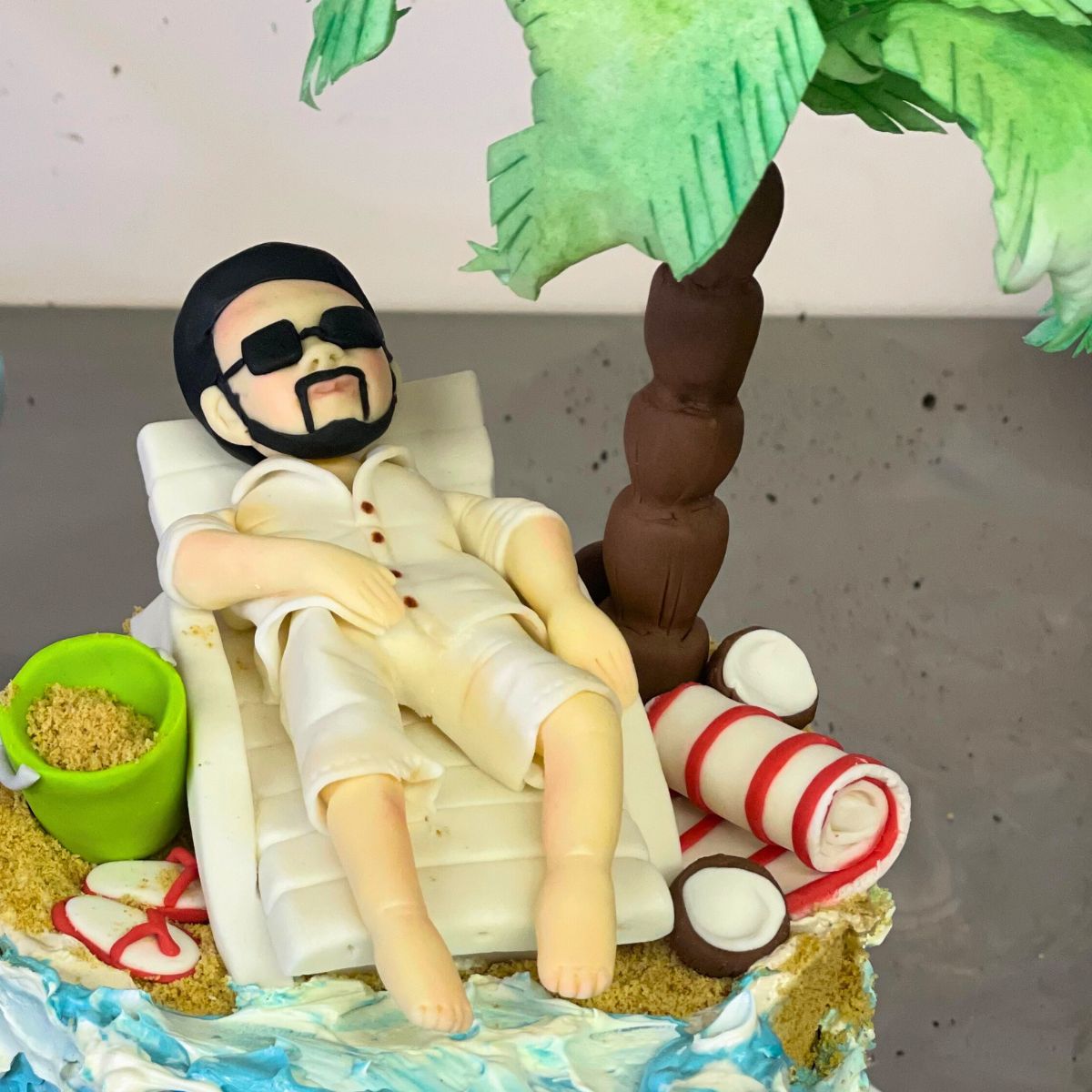 Custom Beach Themed Birthday Cake in London