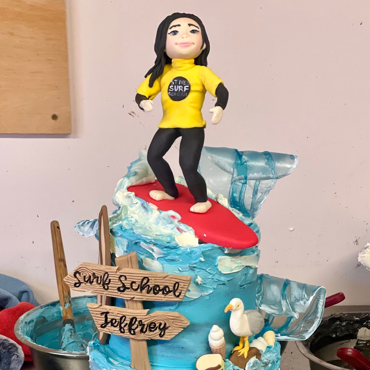 Bespoke Birthday Cake London Surfing Theme
