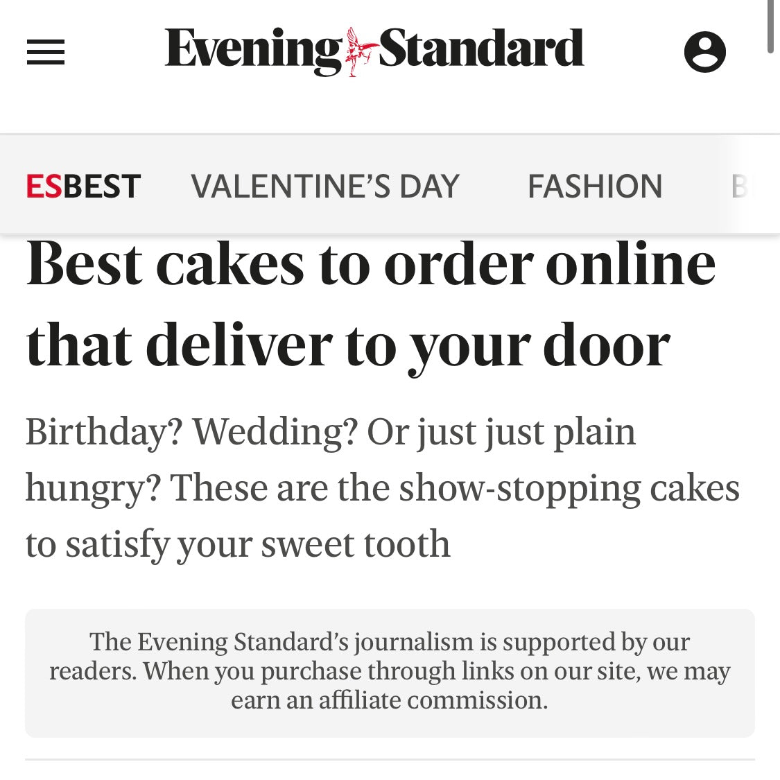 Evening Standard Best Cakes For Online Delivery