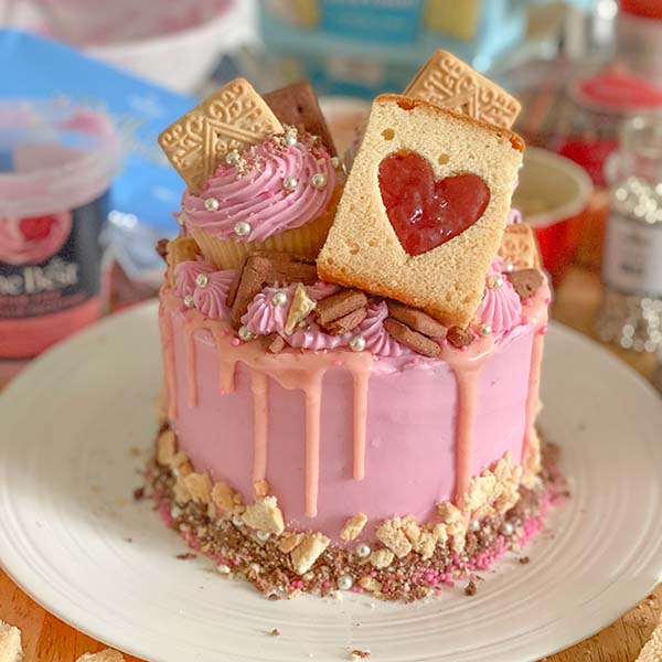 Fake Bake Recipe Morrisons Champagne Afternoon Tea Cake - feature image