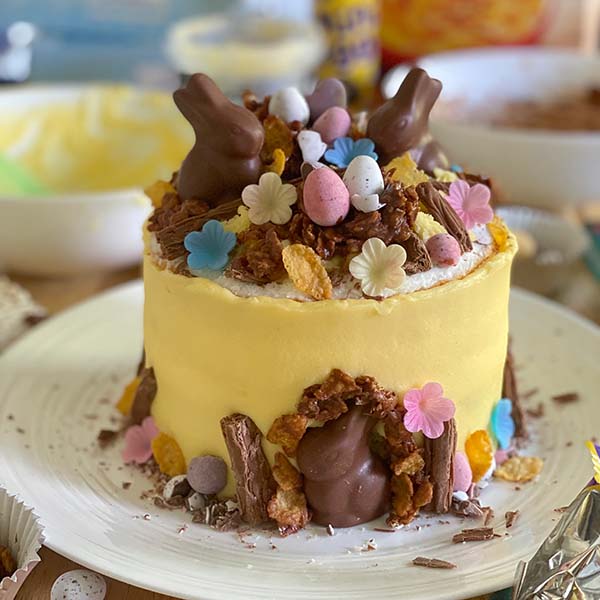 Fake Bake Recipe Tesco Easter Bunny Cake - feature image