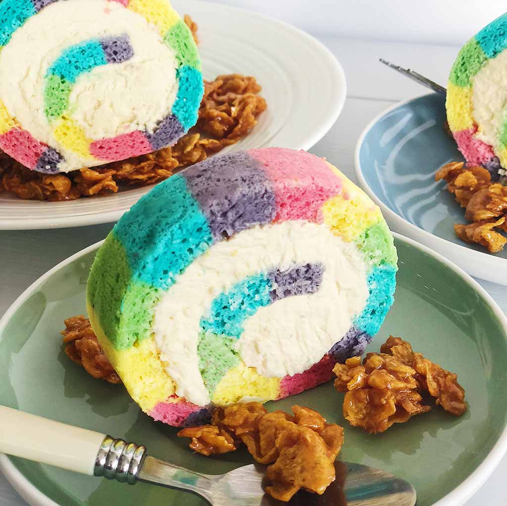 Rainbow Roll Cake Recipe