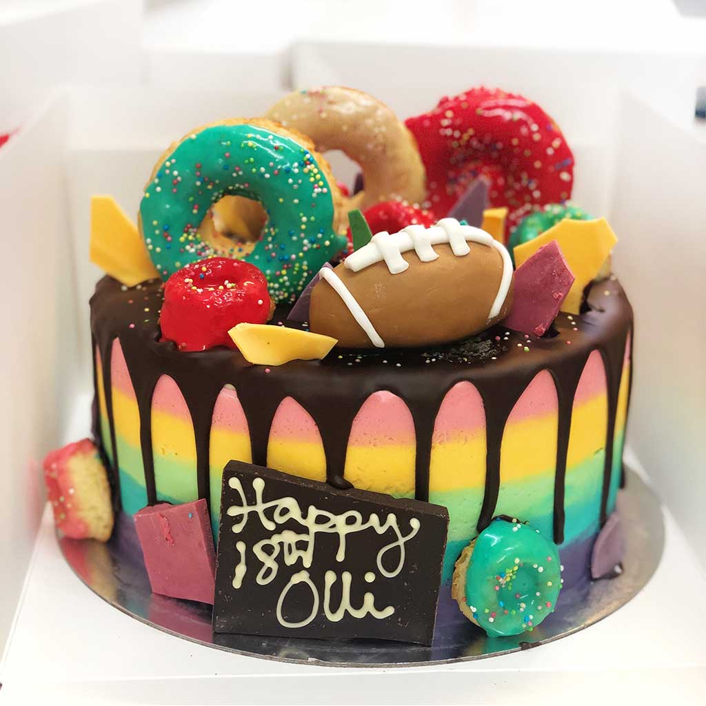 Rugby Rainbow Birthday Cake in London