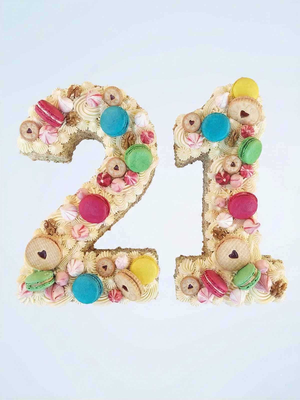 21st Birthday Cake - Carrot and Walnut Numbers