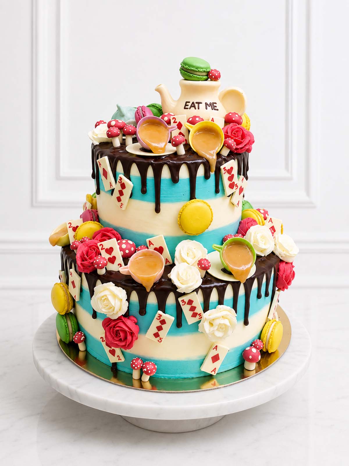 2 Tier Alice in Wonderland Cake made in London
