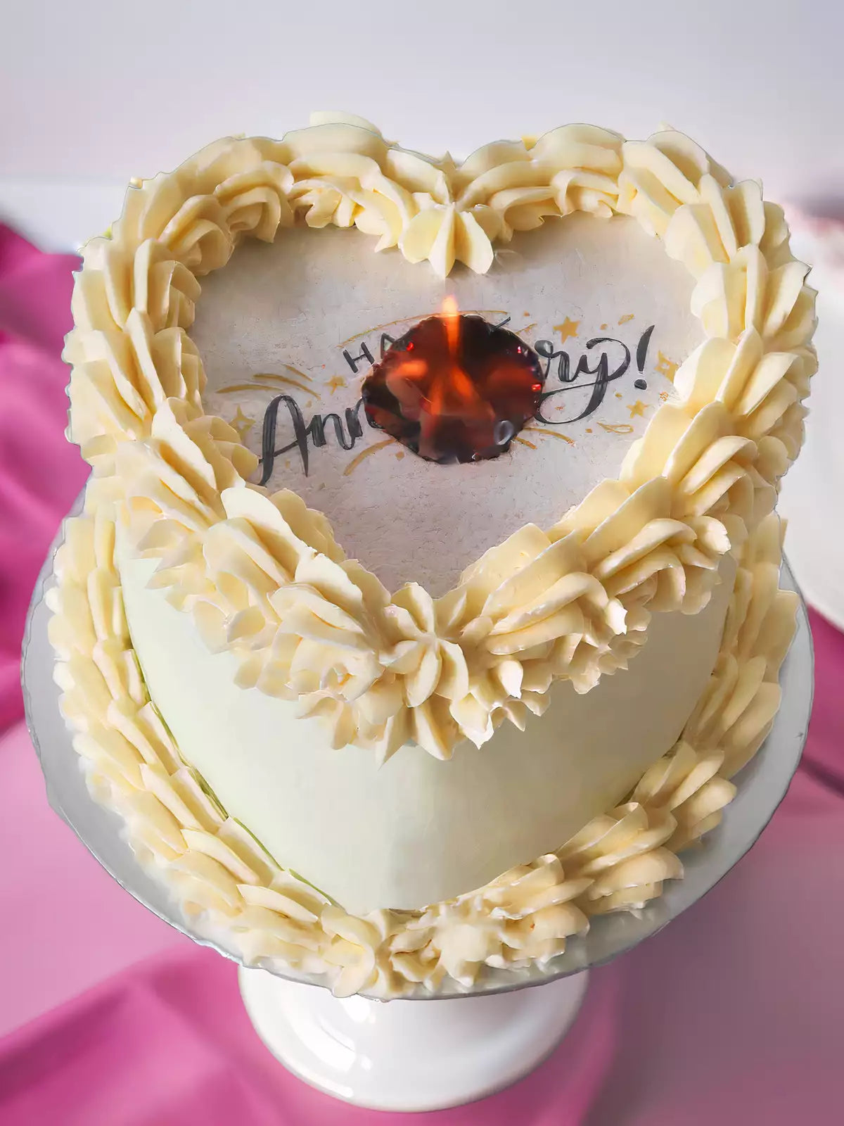 Personalised anniversary burn-away photo cake