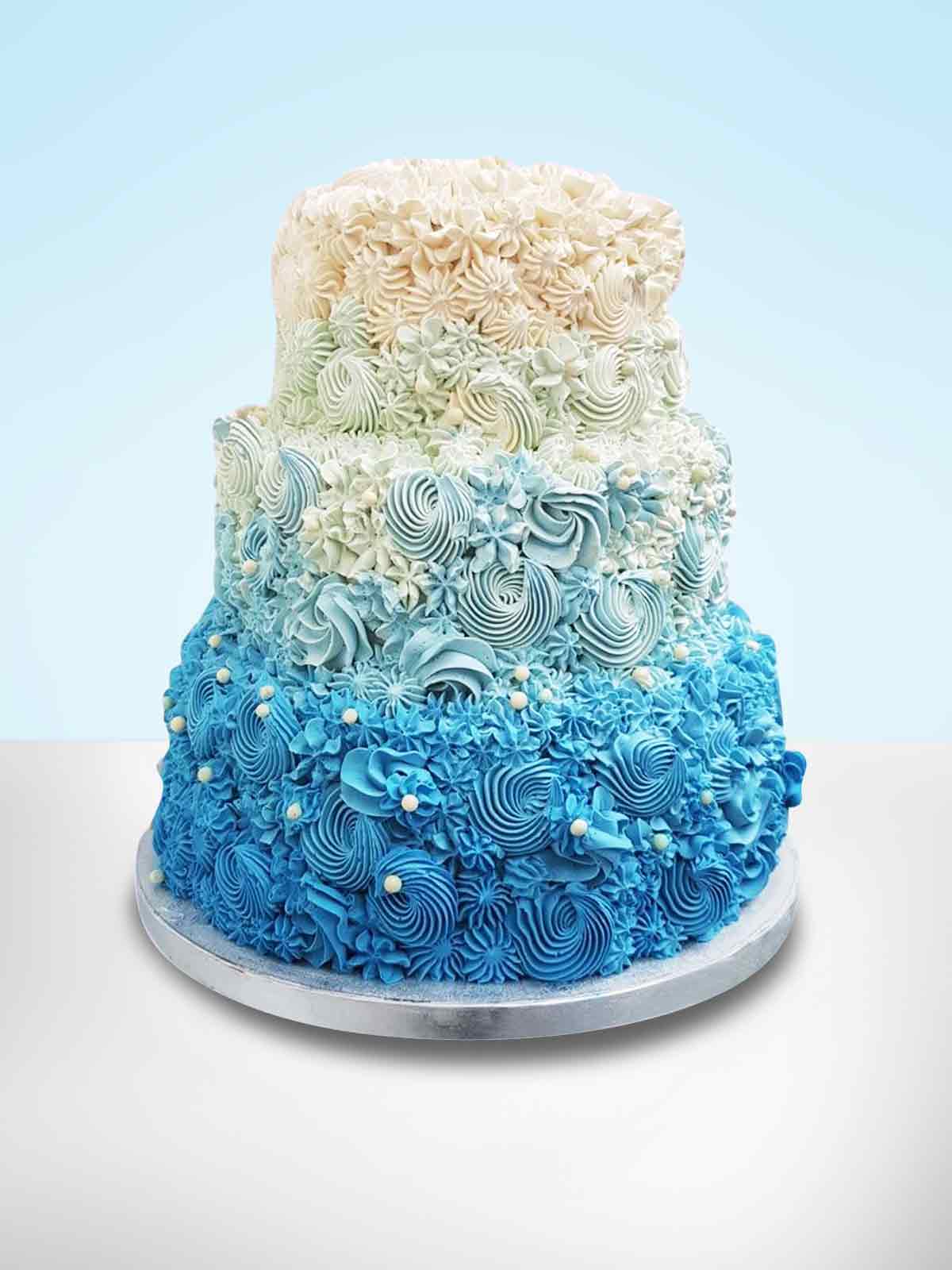 Blue Ombre Wedding Cake