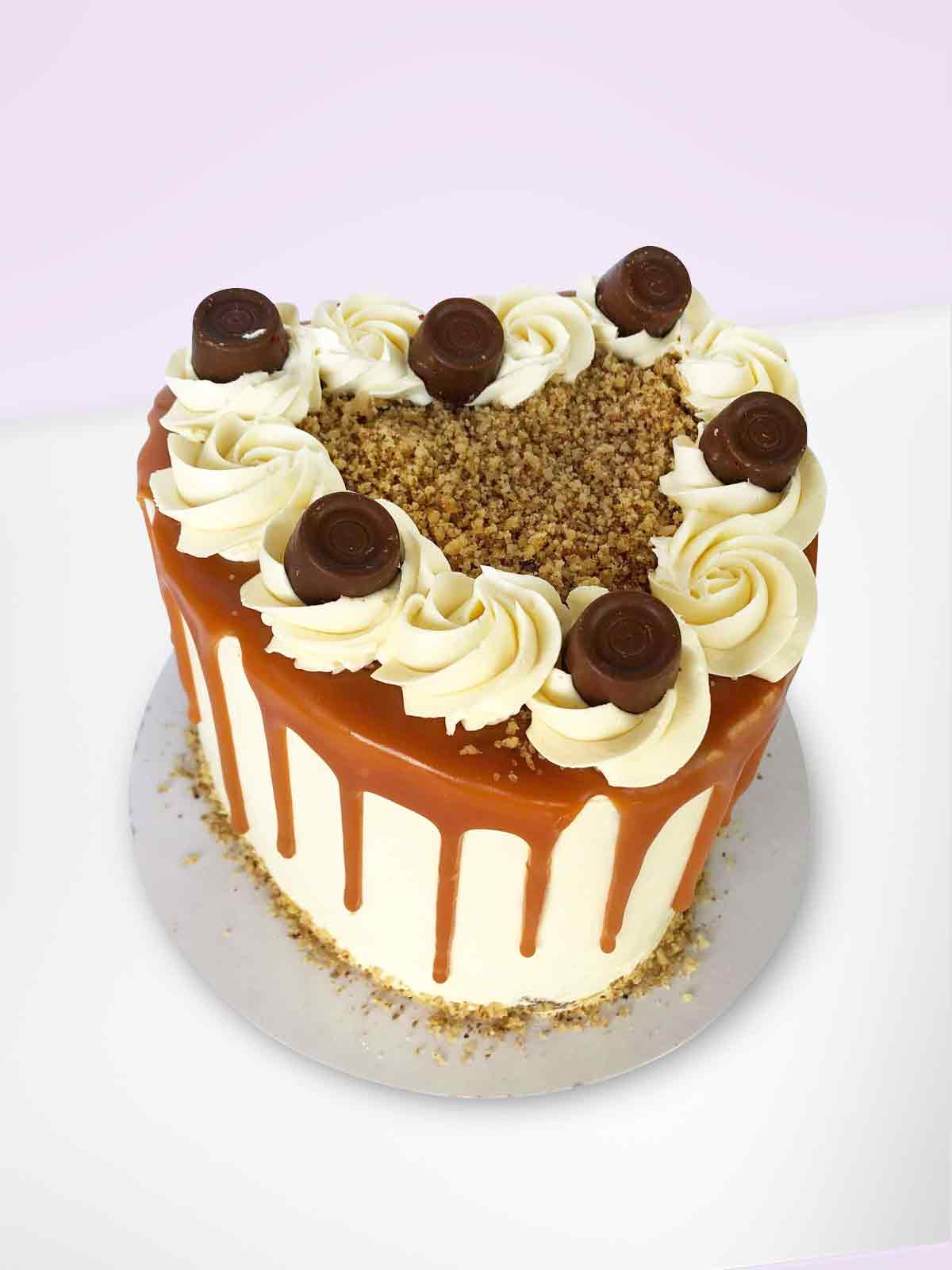 Banana Caramel Heart Cake