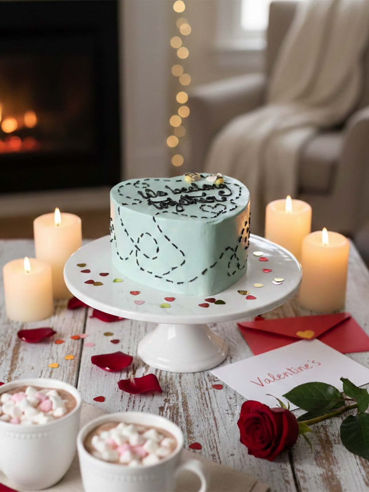 Bee Valentine's Heart Cake London Surrey celebration