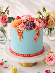 Buttercream flower celebration cake delivered in London and Surrey. 