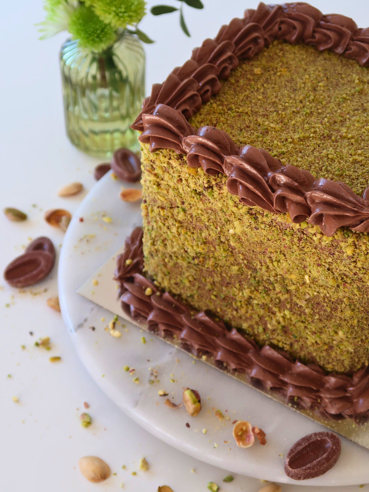 Chocolate Pistachio Cube Cake delivered London
