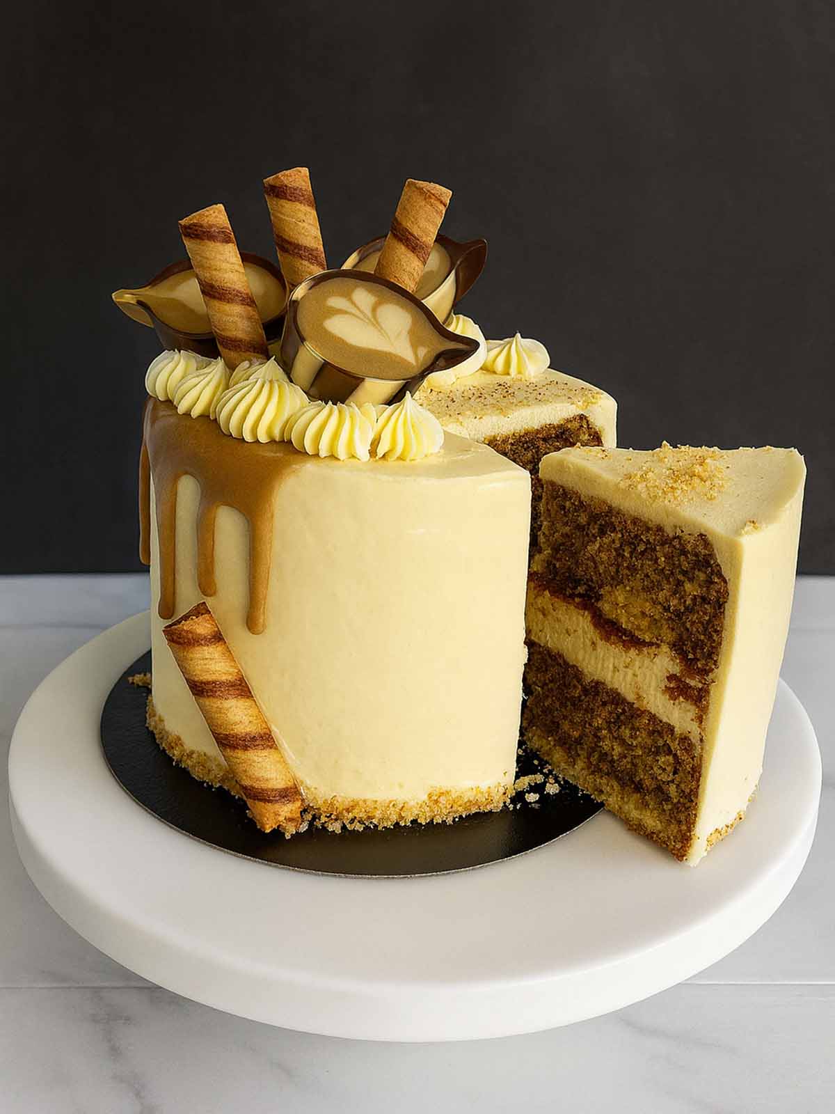 Coffee and Walnut Cake made in London