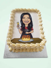 Custom Photo Caricature Sheet Cake