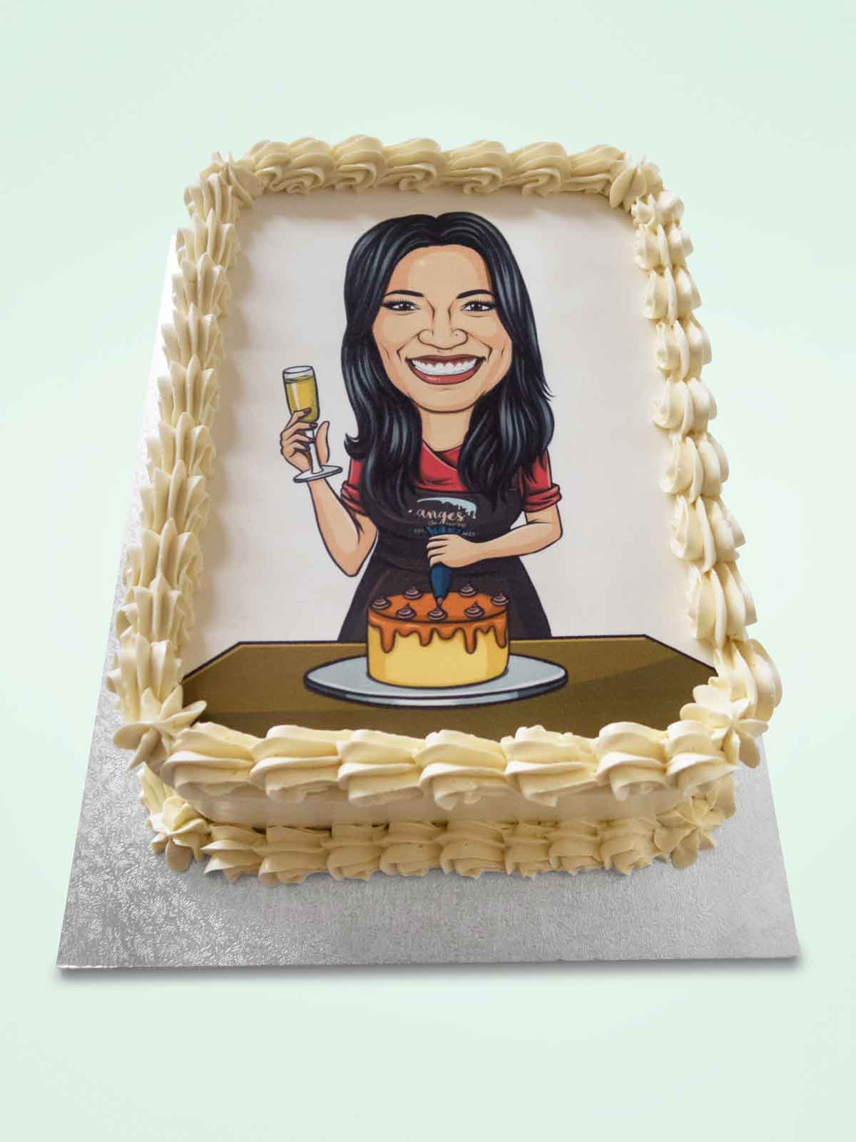 Custom Caricature Personalised Sheet Cake Delivery