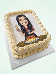 Custom Photo Caricature Sheet Cake