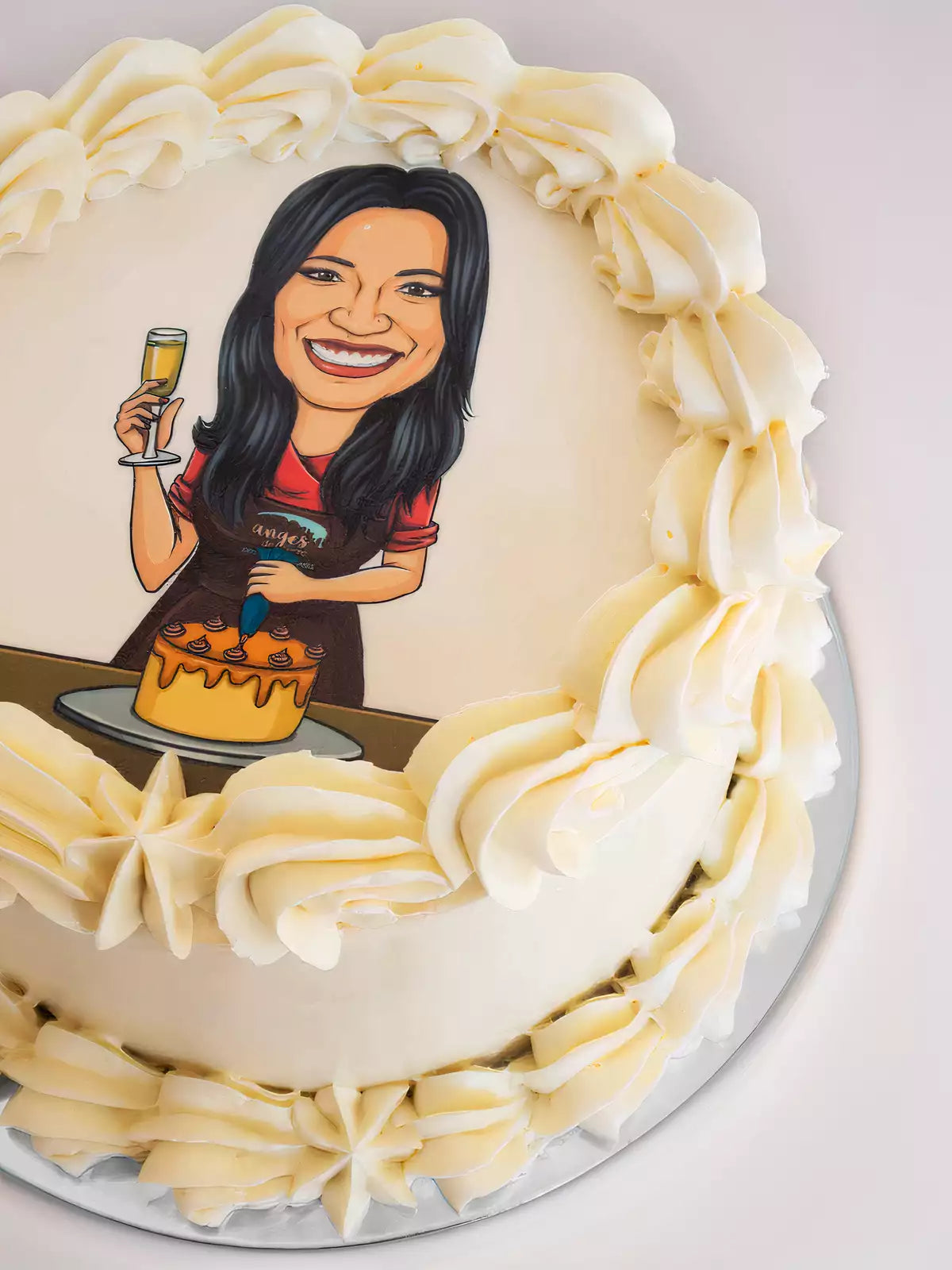 Custom Photo Caricature Birthday Cake, delivered in London