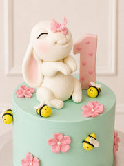Custom Bunny and Bees 1st Birthday Cake delivery London Surrey