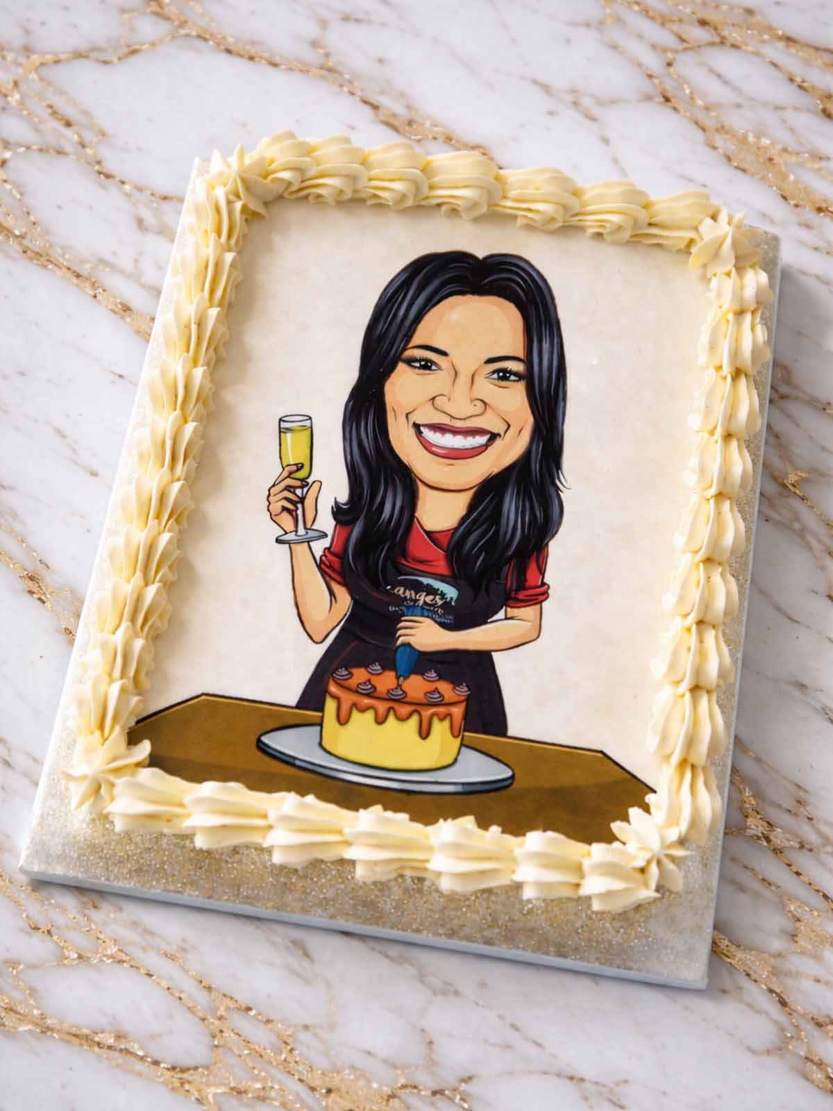 Custom Caricature Birthday Cake Delivered in London and Surrey