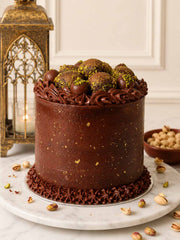 Dubai style Chocolate cake with pistachios handmade in London.
