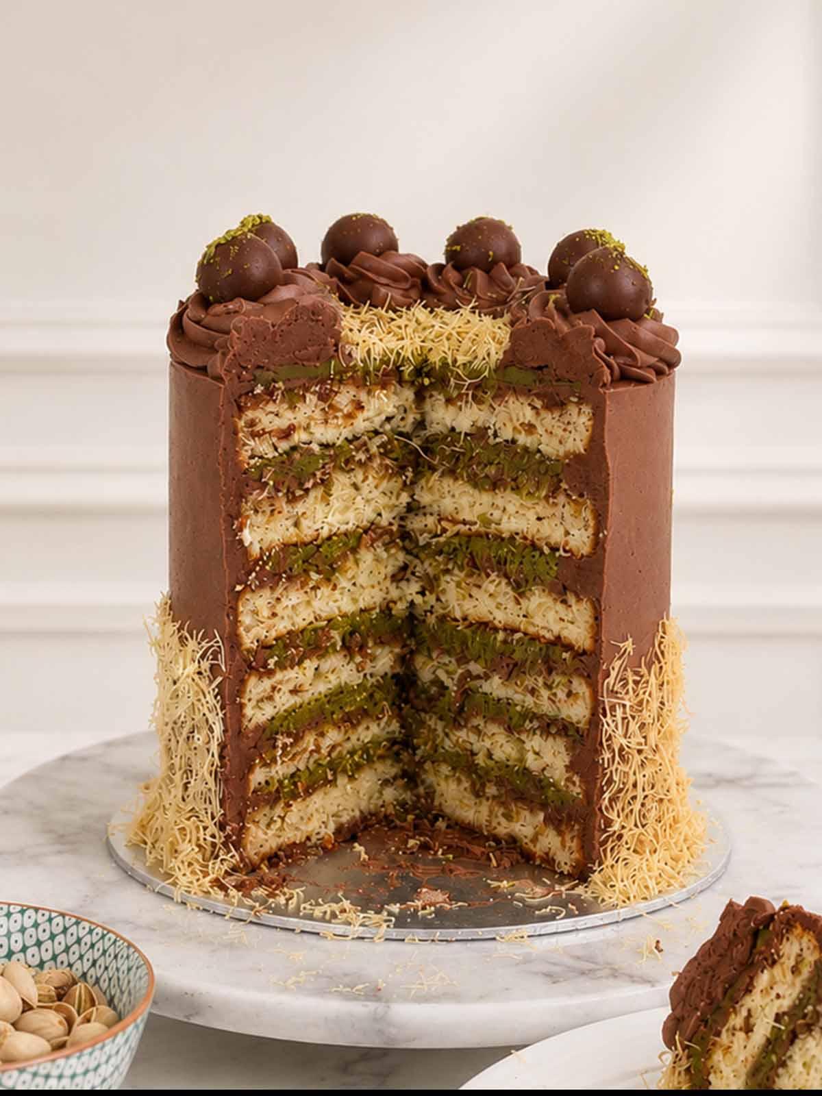 Dubai Chocolate Kunafa Cake Delivered in London and Surrey
