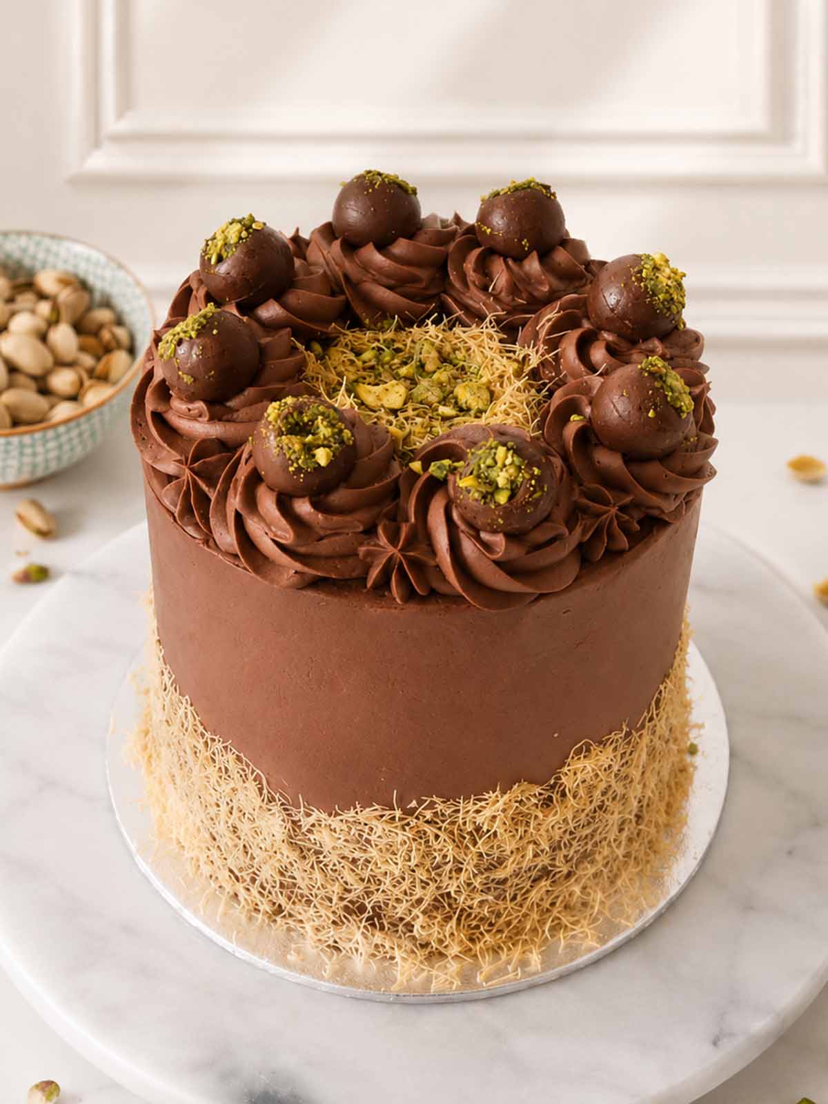 Dubai Chocolate Kunafa Cake Handmade and Delivered In London, UK. 
