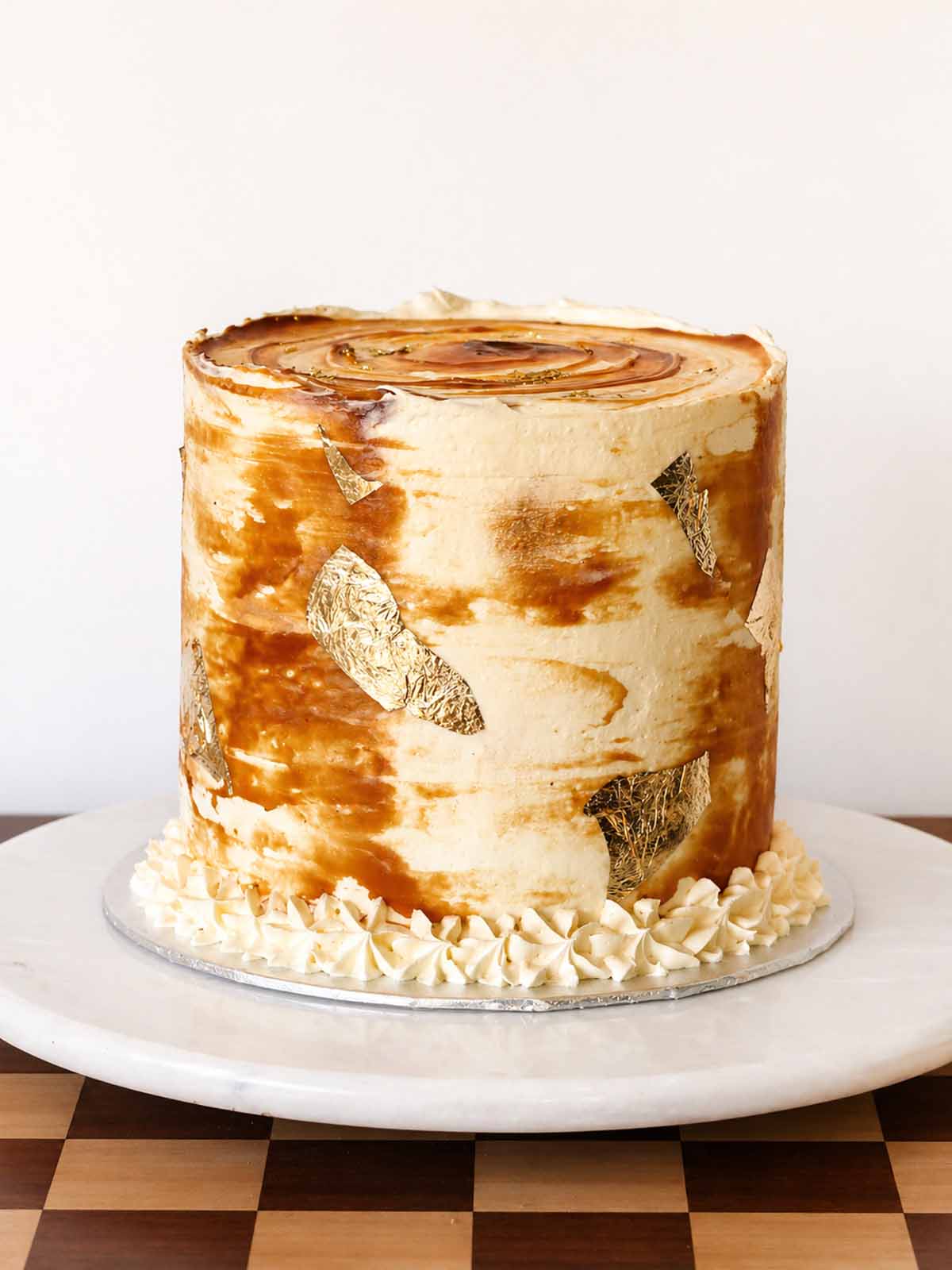 Dulce de Leche Crunch Mile High Cake