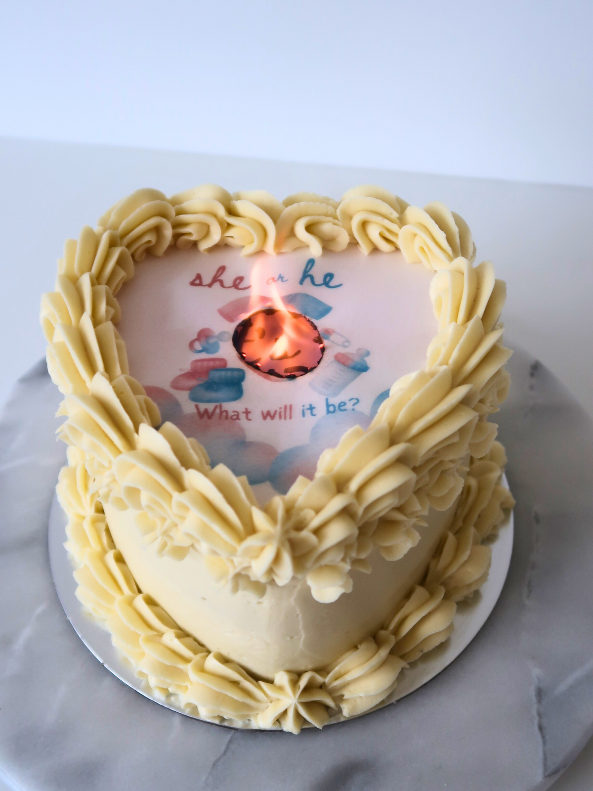 Gender Reveal Burn-Away Cake Delivery London Surrey