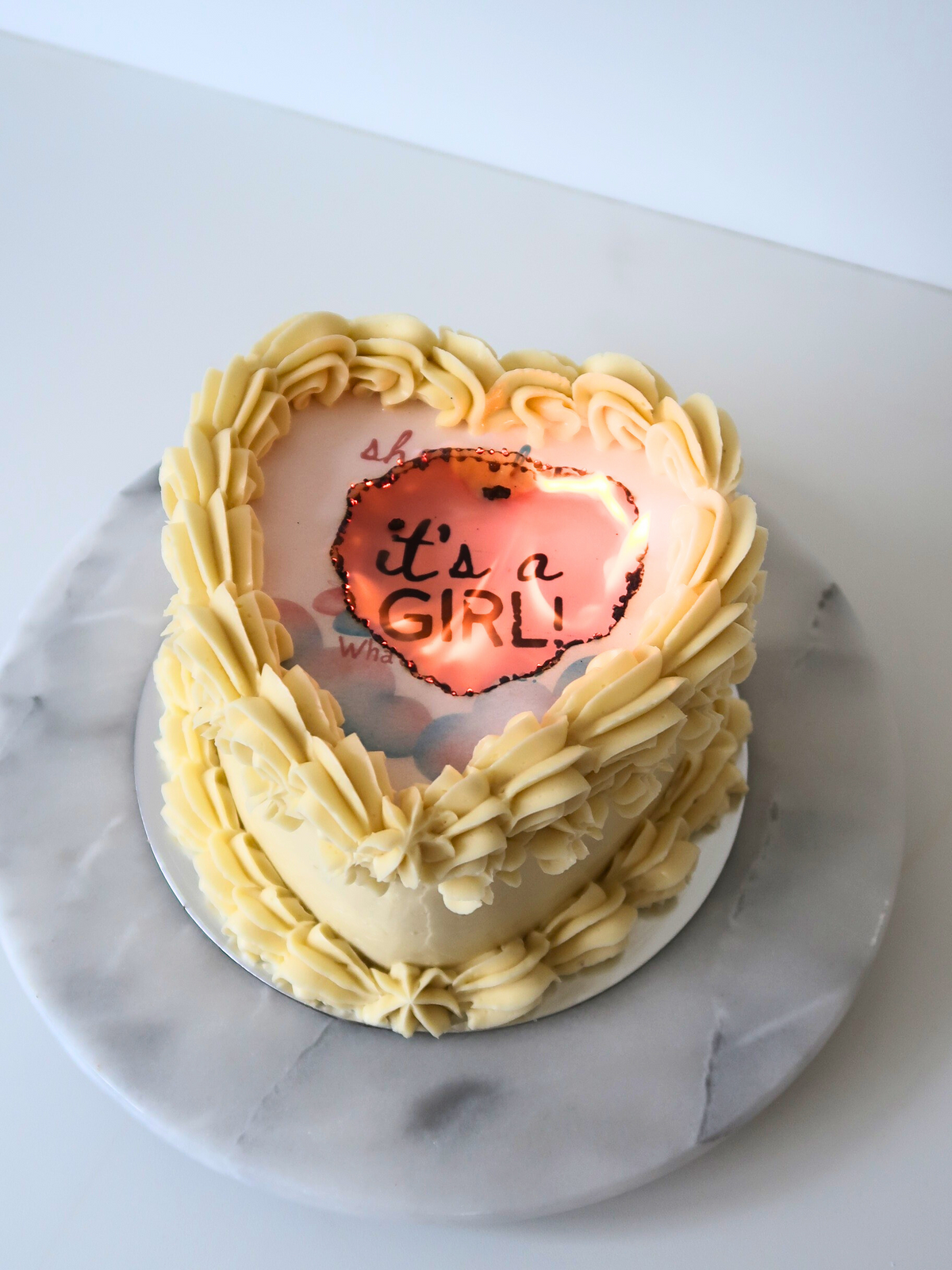 Gender Reveal Burn-Away Cake Delivery London