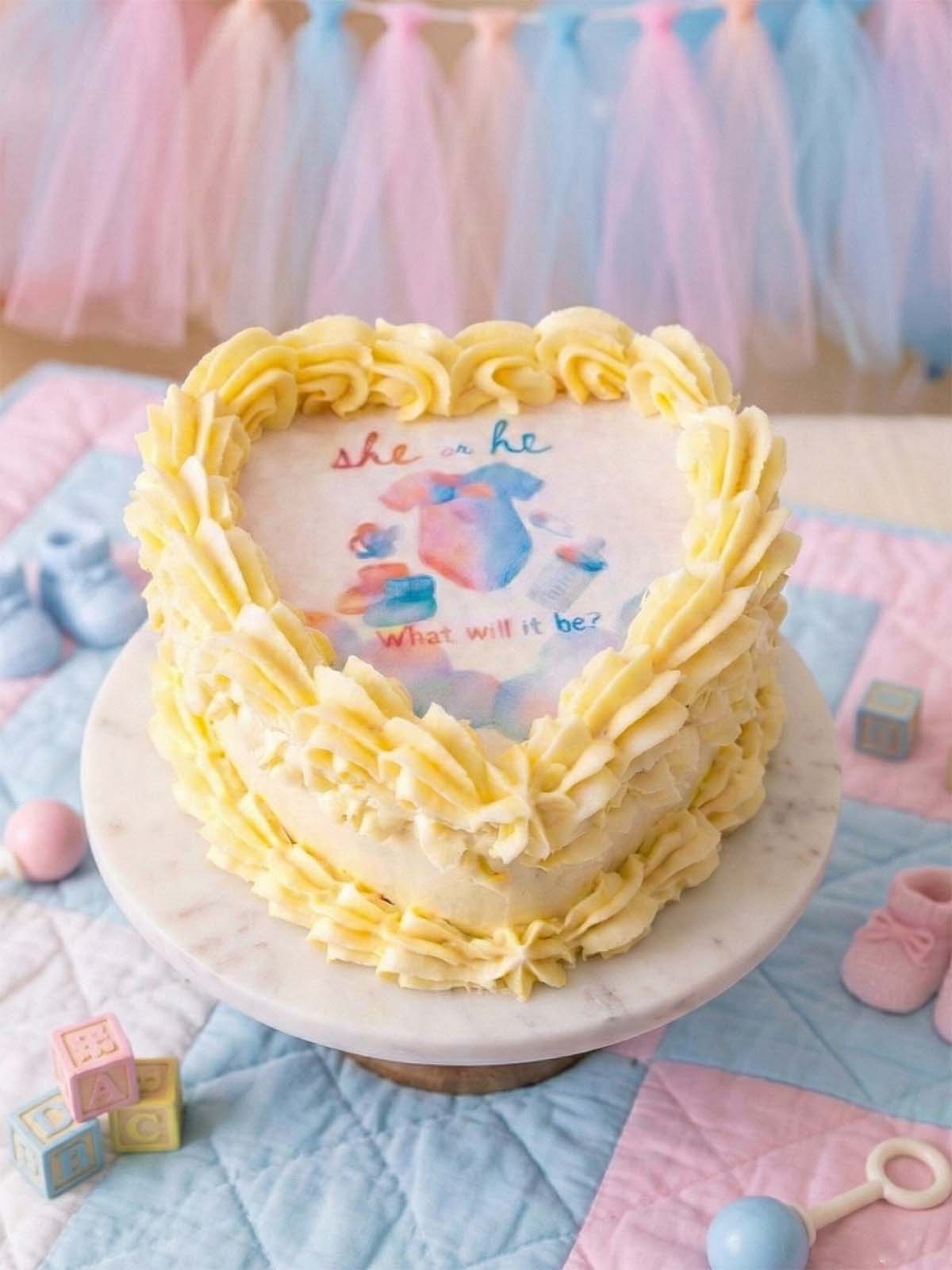 Gender Reveal Burn-Away Cake