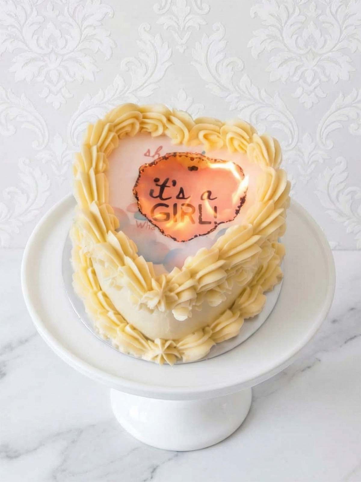 Gender Reveal Photo Cake