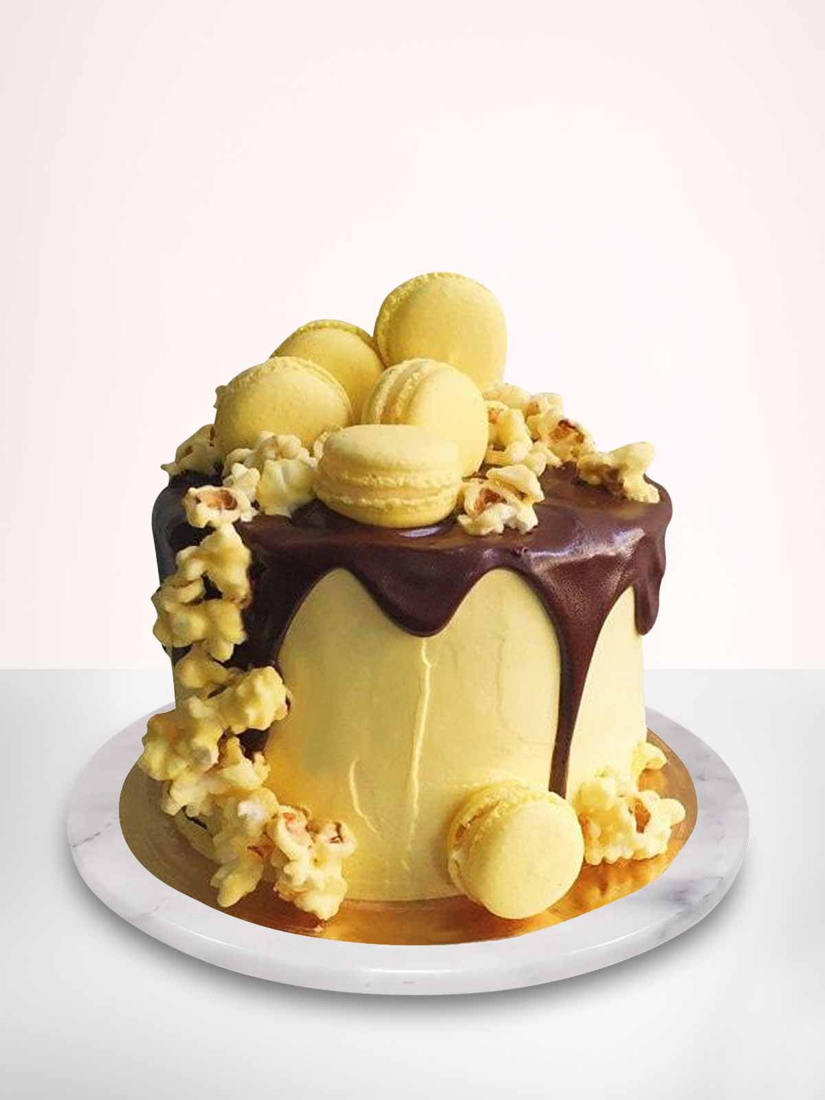 Hello Yellow! Candied Popcorn Macaron Cake to Buy Online