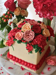 Ivory Buttercream Bloom Cube Cake