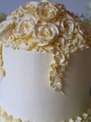 Ivory Roses Buttercream Wedding Cake delivery London Surrey