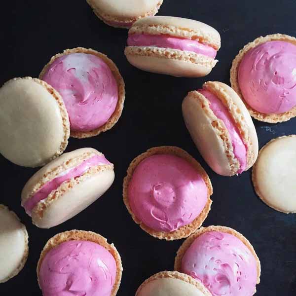 French macarons with frilly feet from the fool-proof macaron recipe