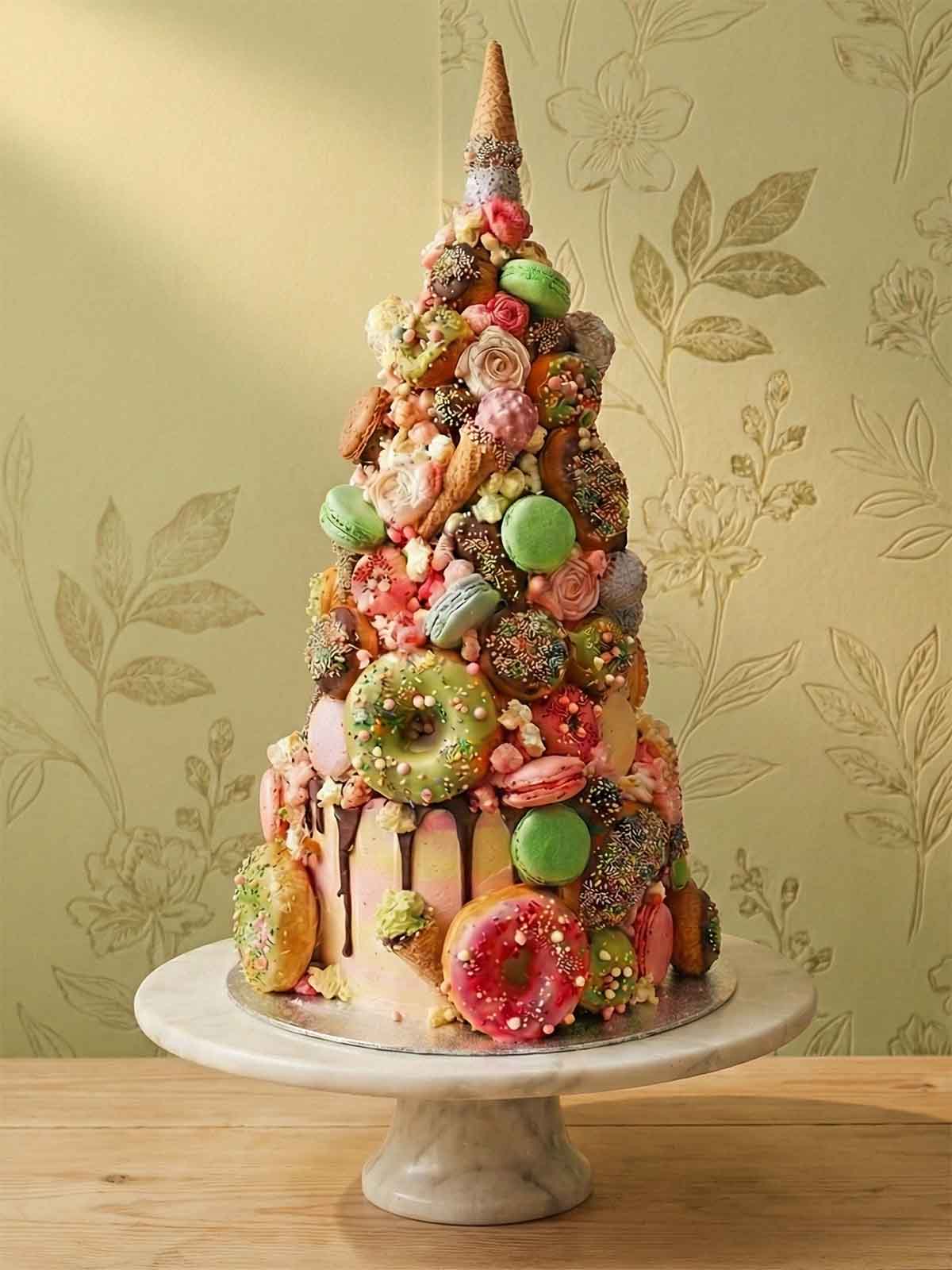 Japanese Mademoiselle Matcha Croquembouche Cake