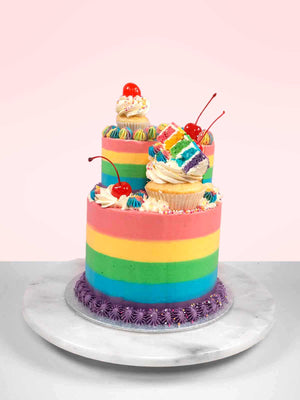Mega Meta Rainbow Cake