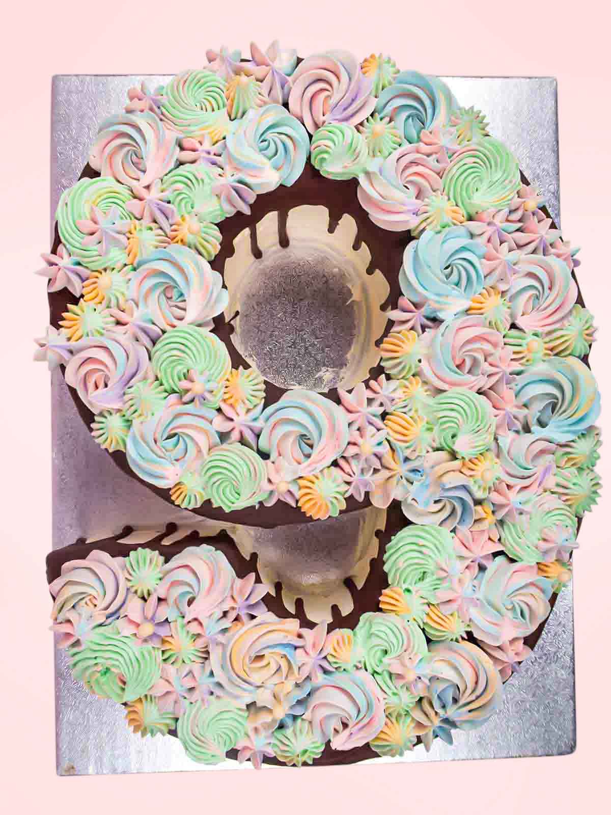 Pastel Swirl Number Cake No 9