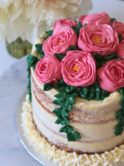Peony Buttercream Bloom Birthday Cake
