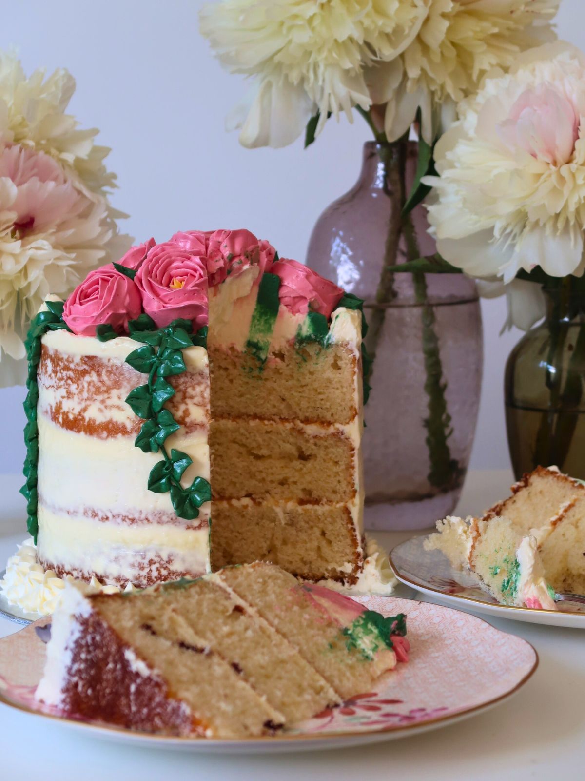 Peony Buttercream Birthday Cake